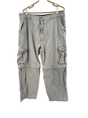 Plugg Men's convertible Cargo Pants Tan 38x30 utility casual cotton skate